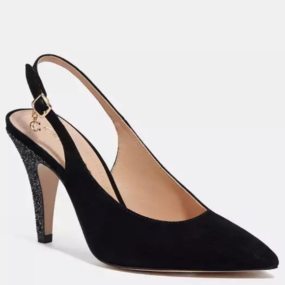 New 🌑✨Coach Sutton Slingback Pump With Recycled Glitter - Picture 1 of 4